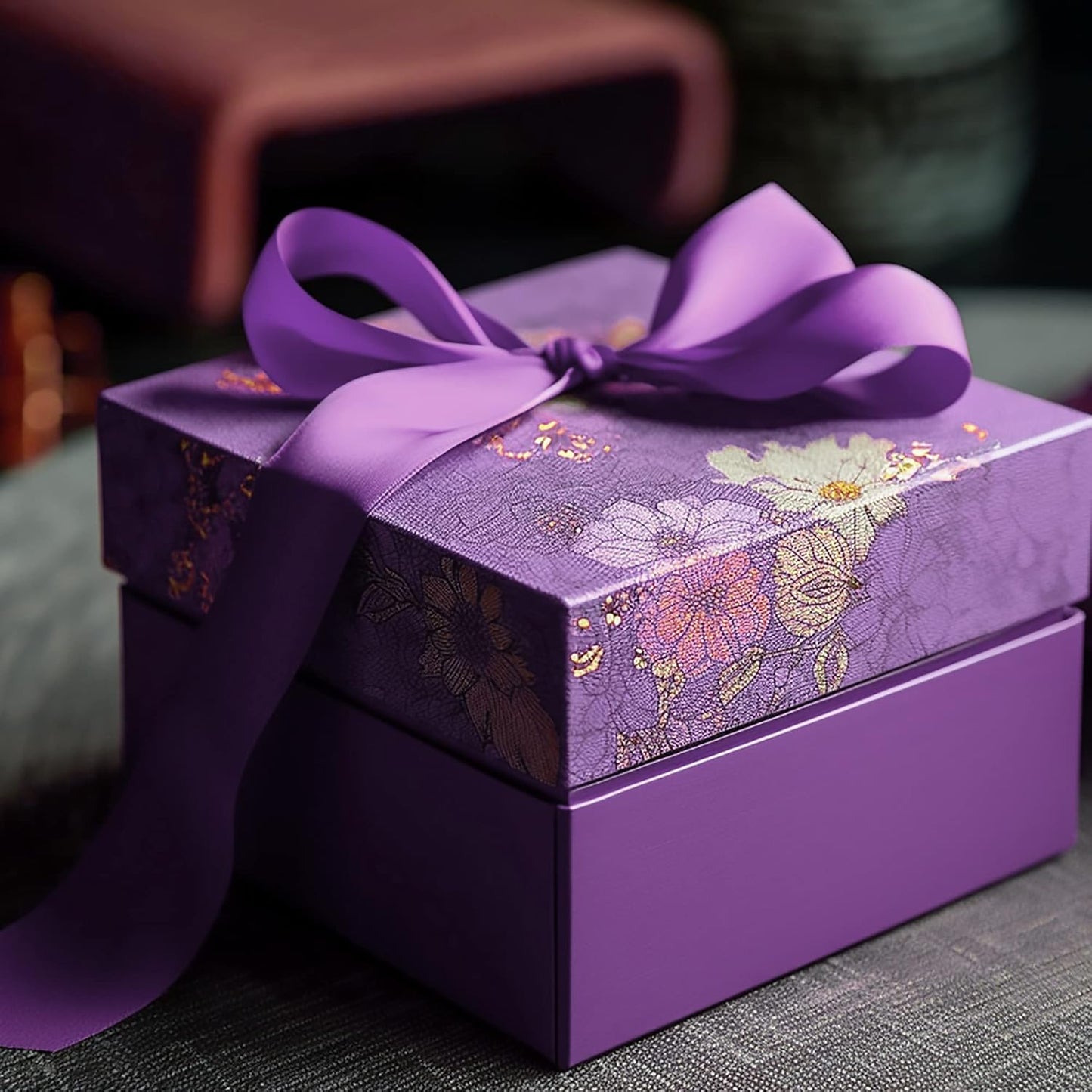 LIUYAXI Purple Double Faced Satin Ribbon, 3/8" X Continuous 25 Yards, Ribbons Perfect for Gift Wrapping Bows Bouquet Wedding Decor DIY Craft and More