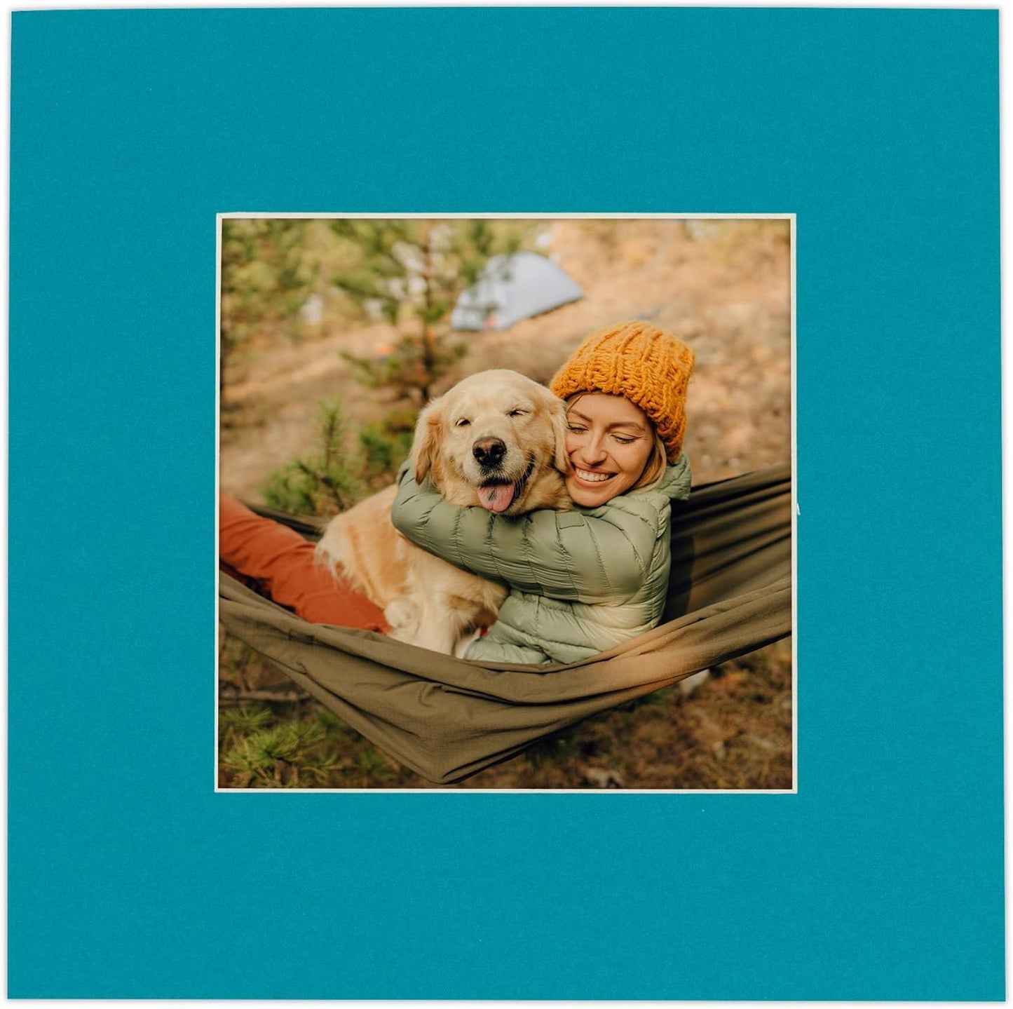 Pack of 25 Acid Free 8.5x11 Mats Bevel Cut for 7x9 Photos - Teal Blue Precut Matboards With Backing Boards and Clear Photo Mat Bags For Pictures, Photos, Framing - 4-ply Thickness