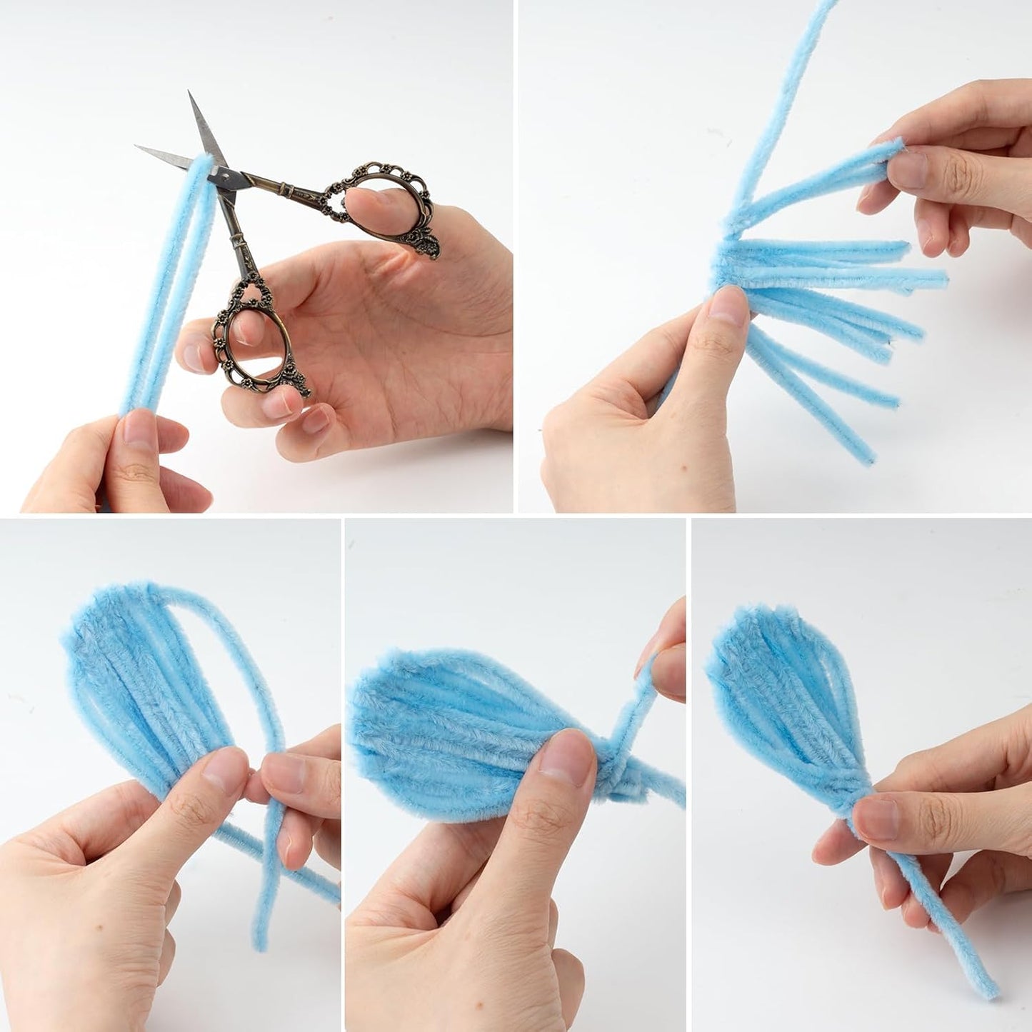 Caydo 300 Pieces Macaroon Pipe Cleaners, Thick Fluffy Chenille Stems, Pipe Cleaner Crafts for Arts & Crafts, Perfect for Making Animals, Flowers, and Festive Decorations