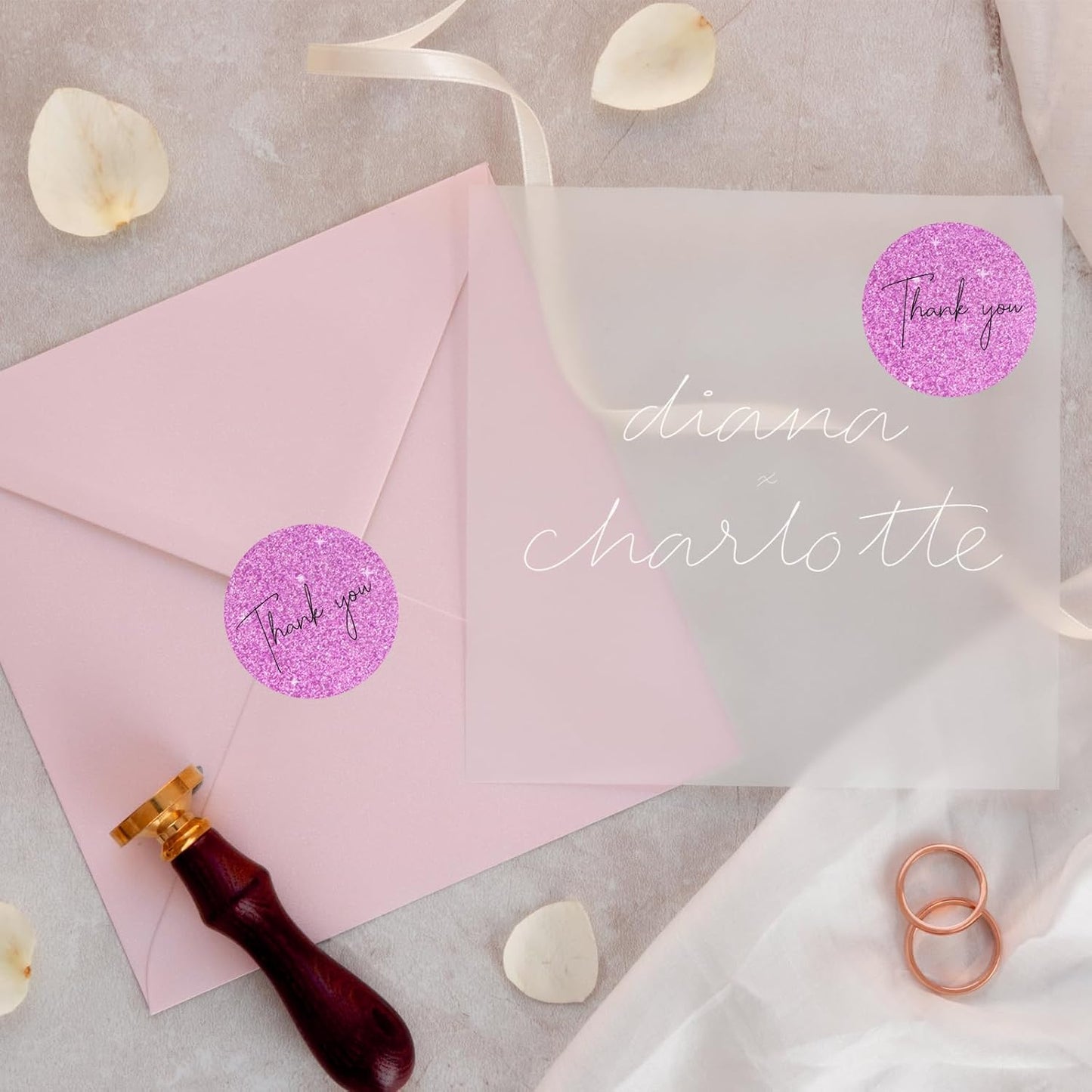 1.5" Holographic Direct Thermal Label Stickers, Round Printable Rainbow Glitter Thermal Printer Sticker Labels for Gift Wrapping, Self-Adhesive DIY Custom Logo Design- Glitter Pink