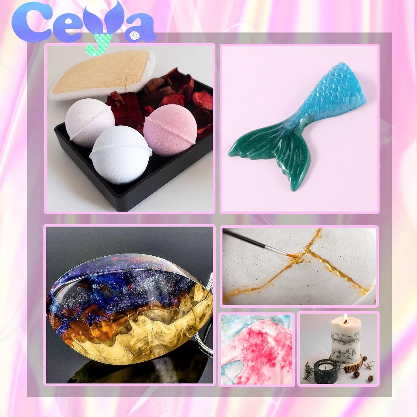Ceya Mica Powder, 5.3oz/ 150g Grey Pearlescent Effect Colorant Pigment Powder for Epoxy Resin, Tumblers, Slime Bath Bomb, Soap Dye, Slime, Candle Making, Resin Crafting, Paint, Jewelry, Nail Polish