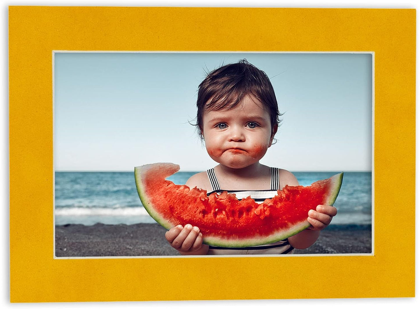 Pack of 25 Acid Free 8.5x11 Mats Bevel Cut for 7x9 Photos - Bright Yellow Precut Matboards With Backing Boards and Clear Photo Mat Bags For Pictures, Photos, Framing - 4-ply Thickness