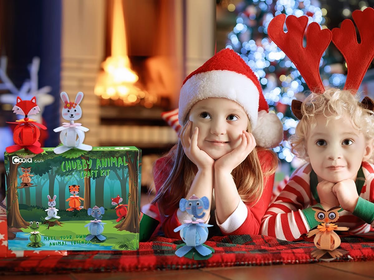 Coola Animal Felt Craft Kit for Kids - Pack 6 Art and Craft DIY Early Educational Toys Suitable Need Best Gift for Kids Age 3-6,7,8,9