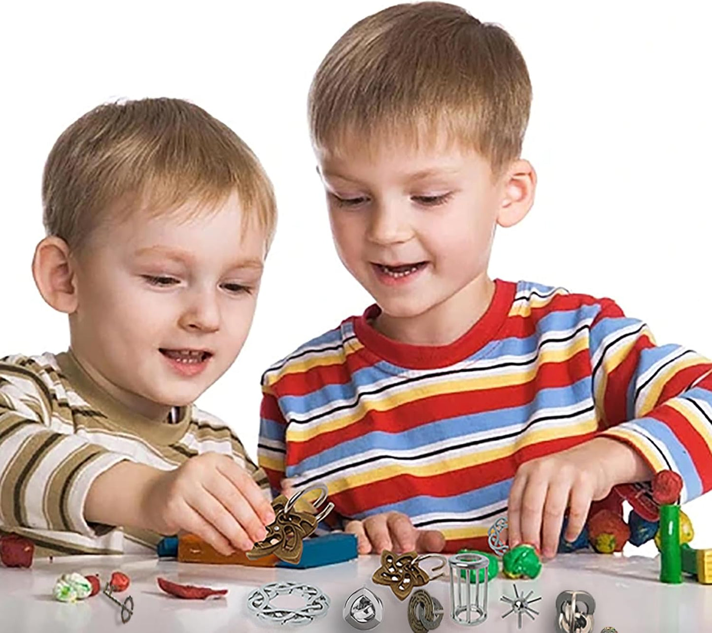 Metal Brain Teasers Puzzles 3PCS Unlock Interlocking Puzzles IQ Logic Test Disentanglement Educational Toy for Kids Adults