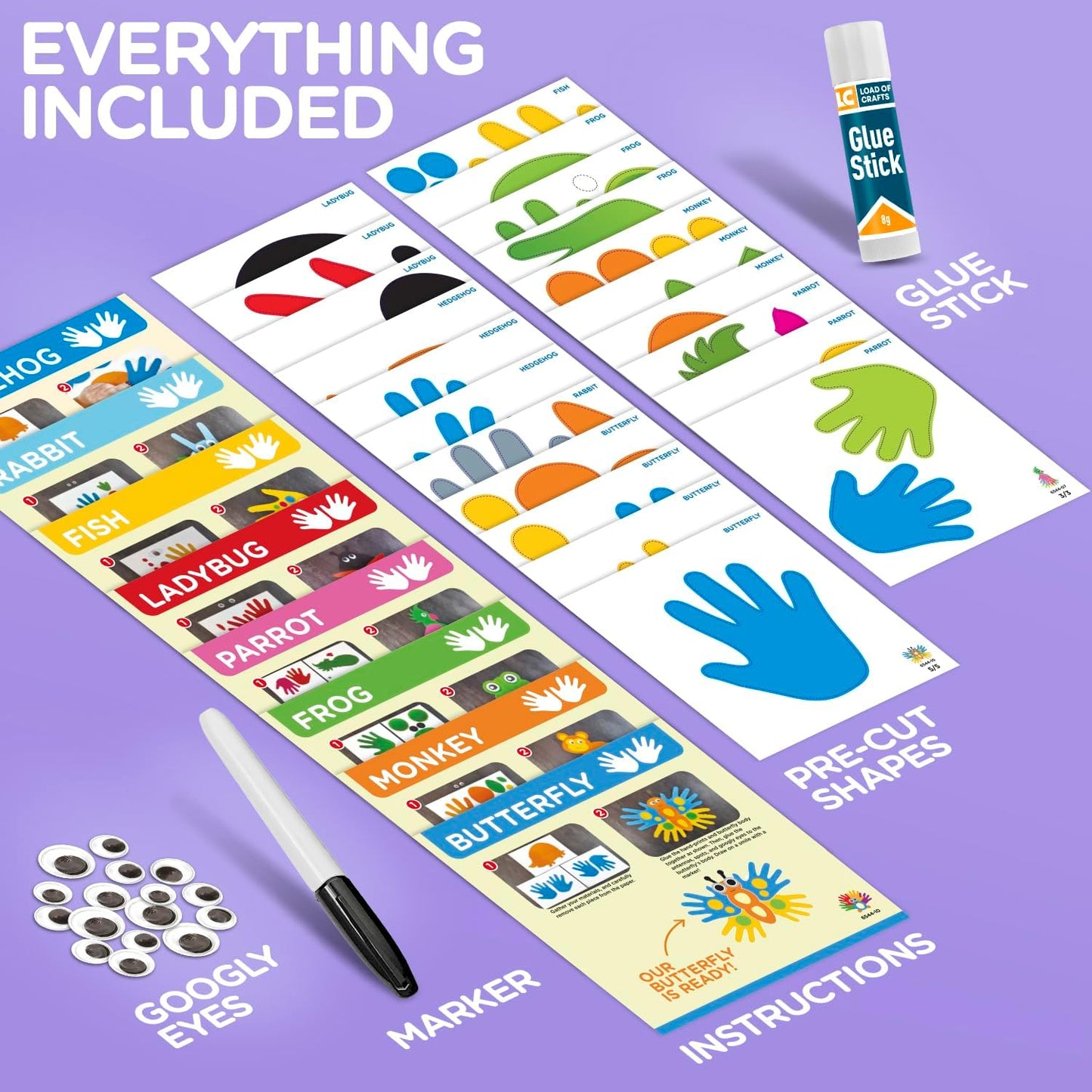 Arts and Crafts Kit for Toddlers Ages 3+ Years. Easy Animal Crafting for Kids