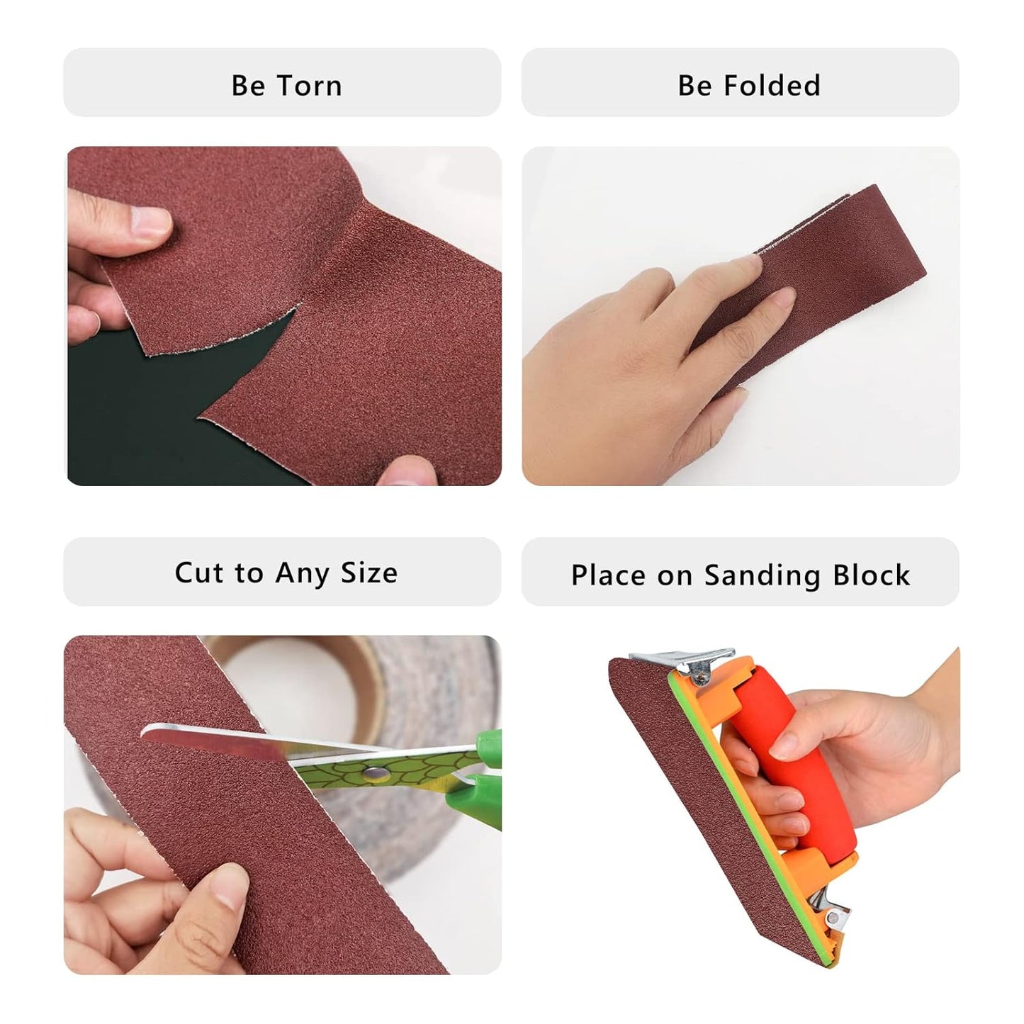 400 Grit Sandpaper Roll, 3 Inch x 49 Feet Emery Cloth Roll Aluminum Oxide Abrasive Paper Roll Continuous Sandpaper for Metalworking, Woodworker, Furniture Repair, Sanding Automotive Plumbing