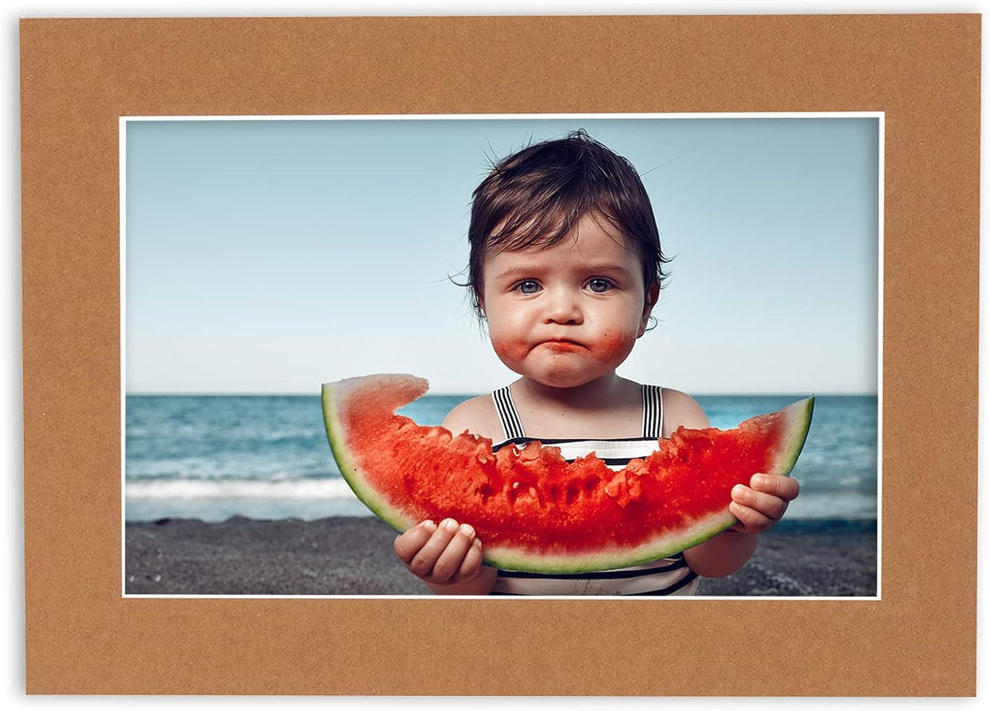 Pack of Ten 8.5x11 Mats Bevel Cut for 7x9 Photos - Acid Free Aged Oak Brown Precut Matboards for Pictures, Photos, Framing - 4-ply Thickness