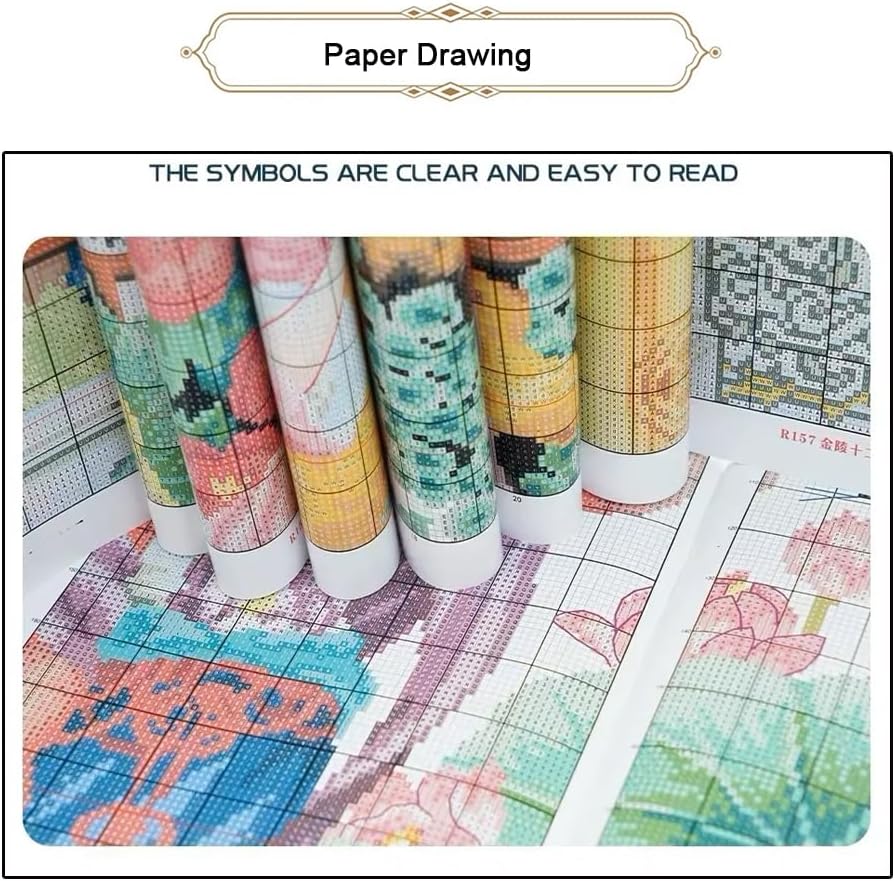 Threadhaven Cross-Stitch Kit 14CT Aida Counted Embroidery Complete Set with Fabric, Threads, Needles & Chart-Premium Beautiful Girls Design for Adults & Beginners- Girl with Tiger 14.5''×18.5''