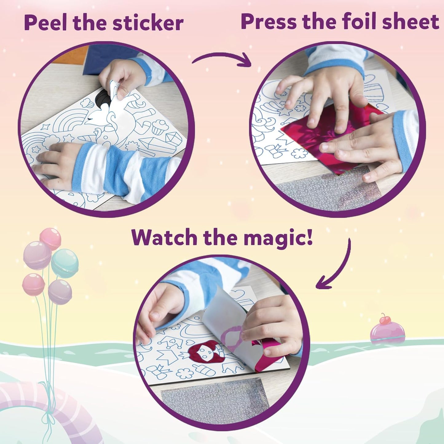 Skillmatics Foil Fun - Unicorns & Princesses, No Mess Art for Kids, Craft Kits & Christmas Fun Supplies, DIY Creative Activity, Travel Toys, Gifts for Ages 4, 5, 6, 7, 8, 9