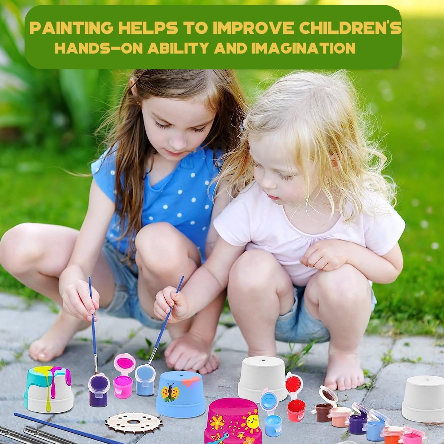420 Pcs Washable Acrylic Paint for Kids Arts and Crafts, 30 Gouache Watercolor Paint Sets of 12 Colors for Party Classroom Painting Supplies, 30 Flat and 30 Pointed Brushes