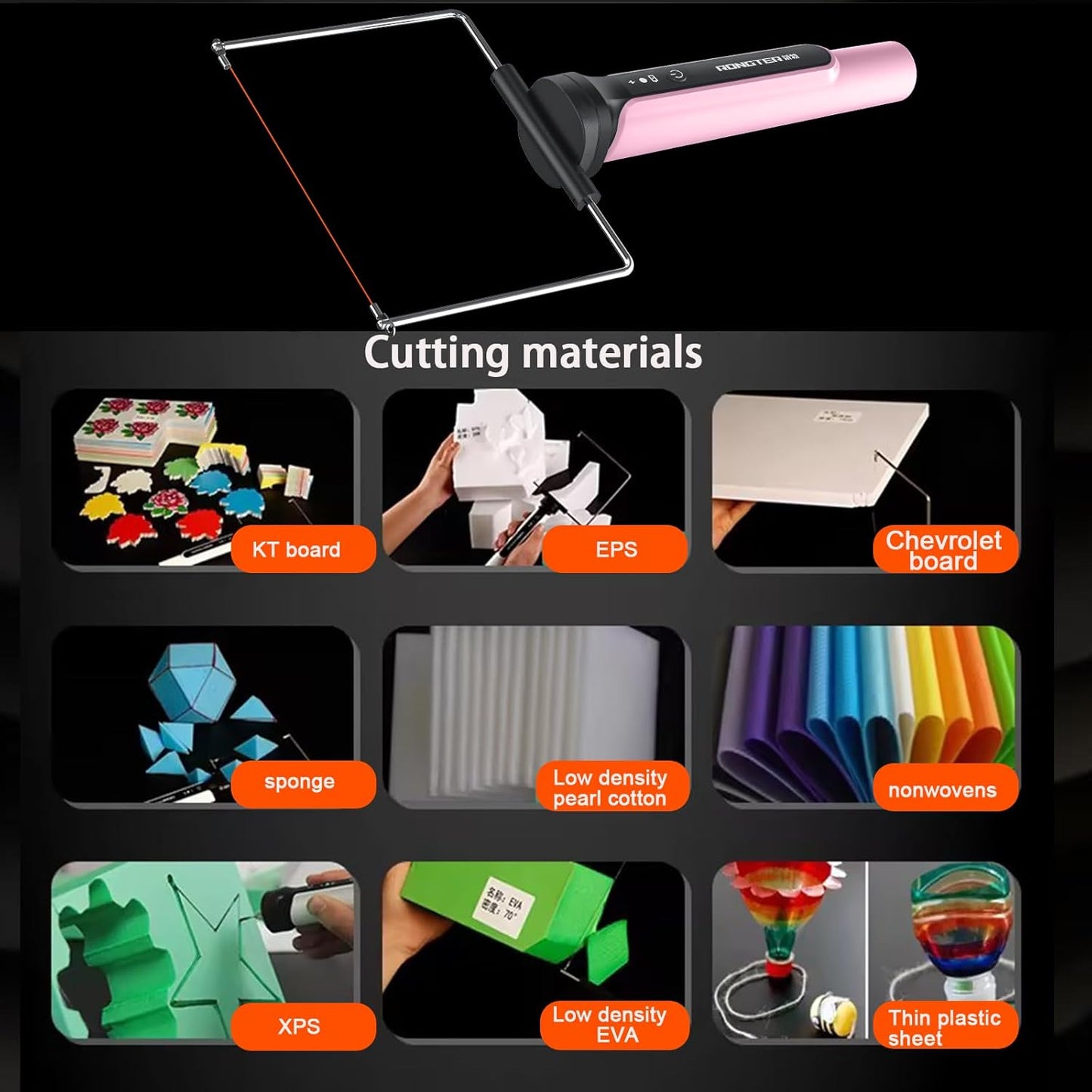 4 in 1 Hot Wire Electric Foam Cutter Kit, Styrofoam Cutting Tool 15W/ 6V with Case, Heated Foam Carving Knife Kit (Toolbox Pink)