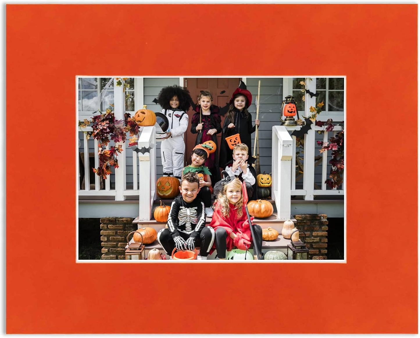 8x10 Mat Bevel Cut for 5x8 Photos - Acid Free Orange Suede Precut Matboard - For Pictures, Photos, Framing - 4-ply Thickness