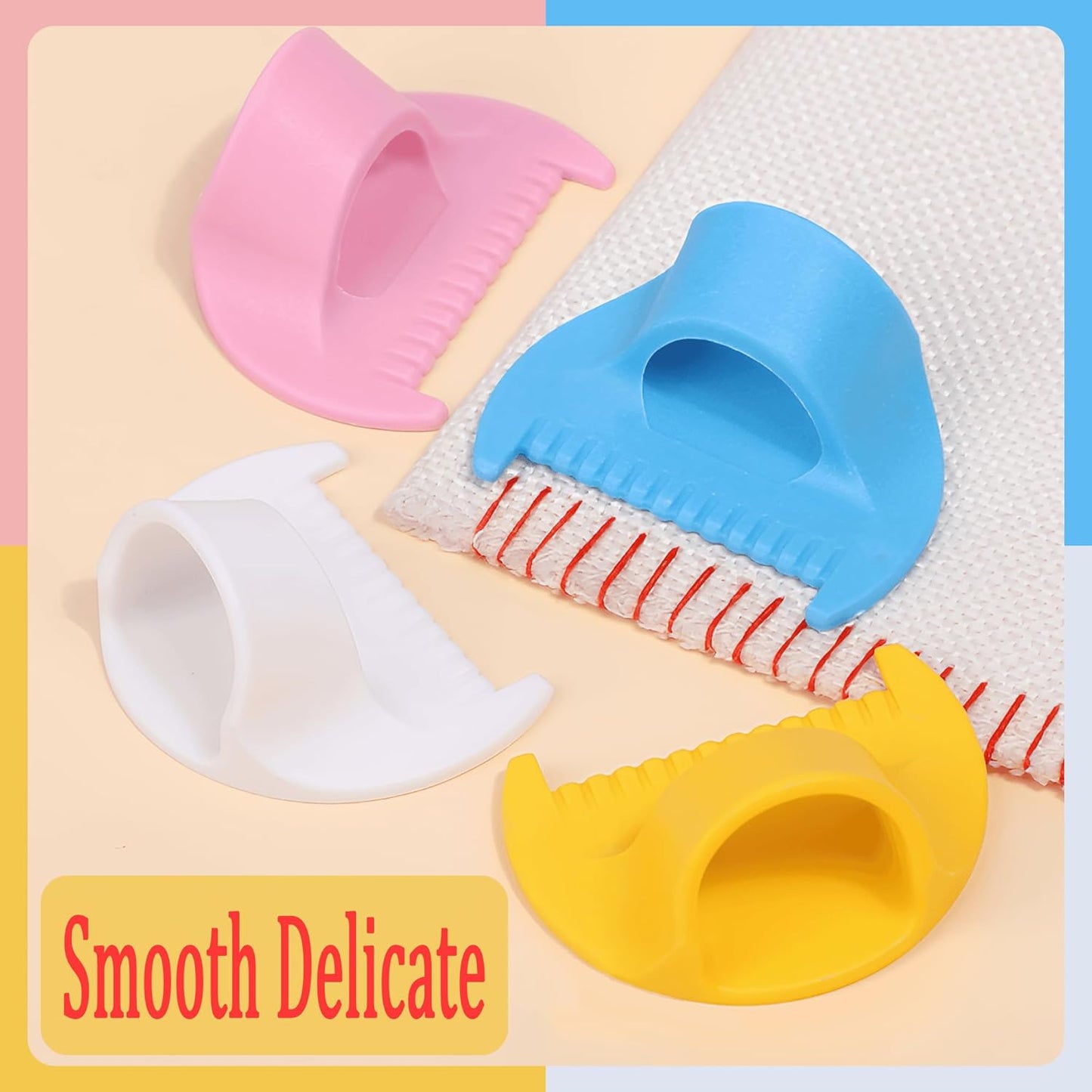 1 PCS 3mm Edge Lock Seam Guide, Mini Sewing Finger Ruler for Hand Sewing, DIY Sewing Kit Tool, Sewing Needle Gauge Measuring Guide, Yellow