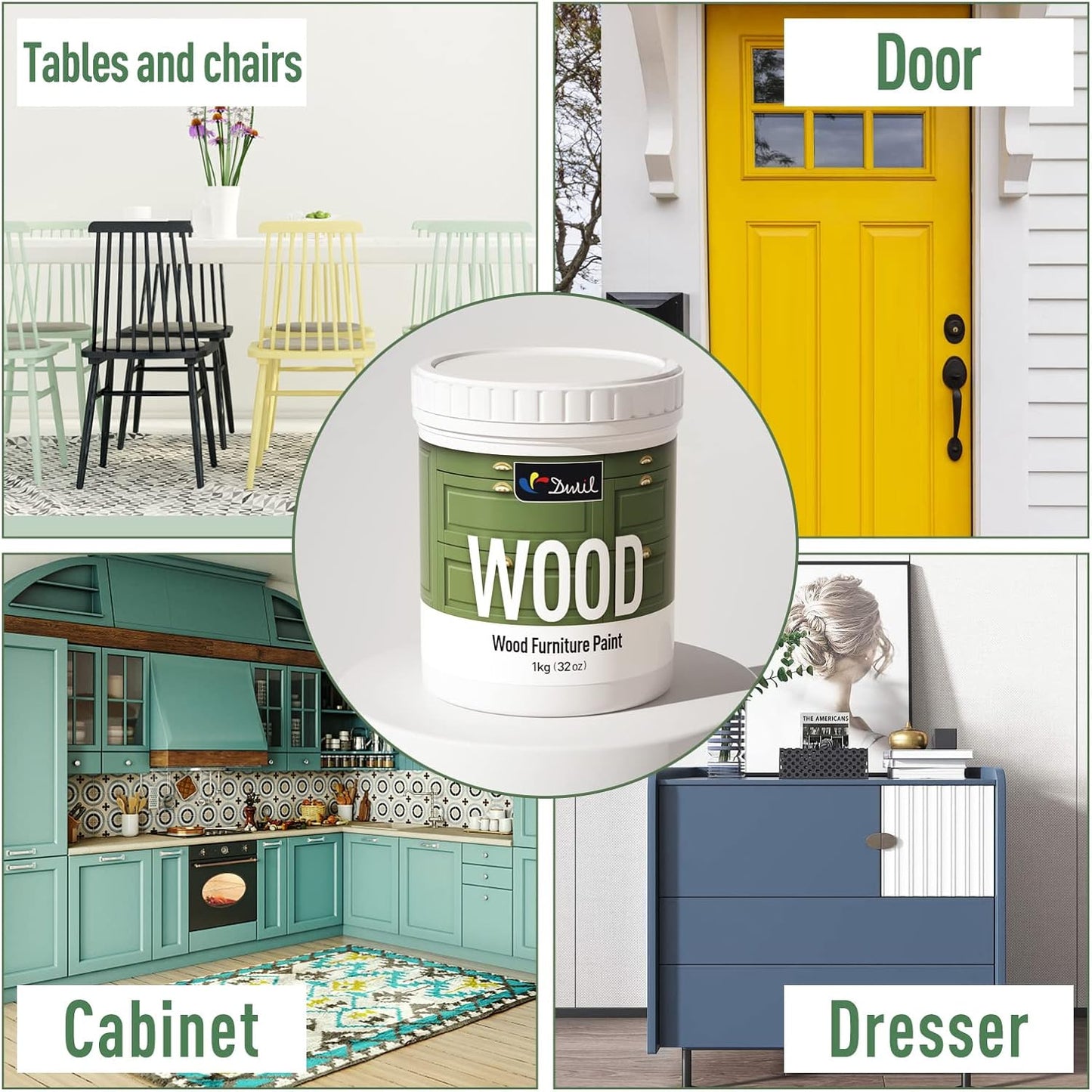 DWIL Matte Finish Furniture Paint - 5 Oz Wood Paint for Cabinets, Doors, Tables, and Dressers Refinishing - Water-Based, Non-Toxic & Odorless, Easy to Apply(Anthracite Gray)-Trial Pack