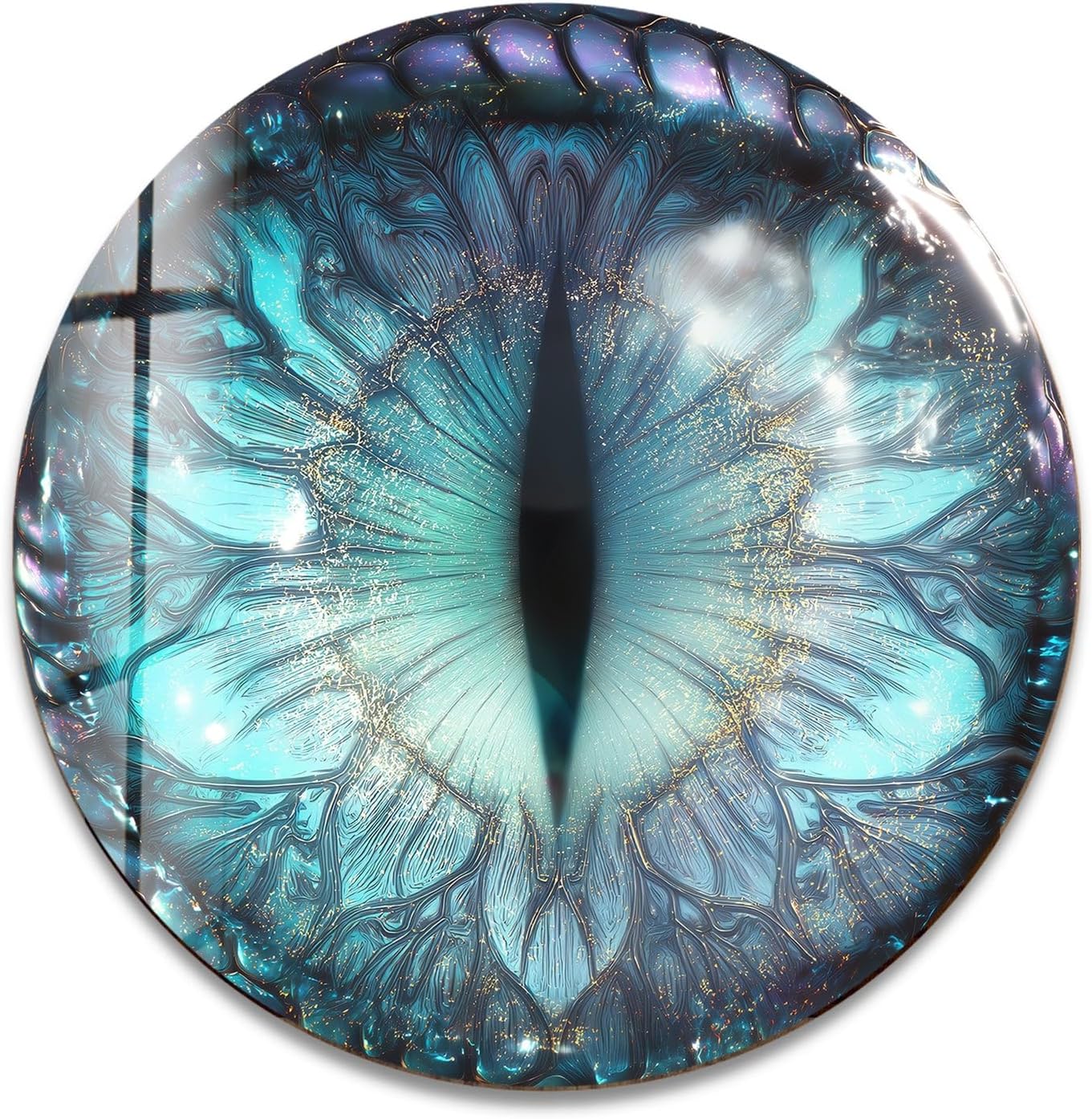My Photostation.com 24''(60cm) Diameter Mystical Dragon Eye Round Glass Wall Art Tempered Glass Printing Wall Decor Large Wall Art Wall Hangings