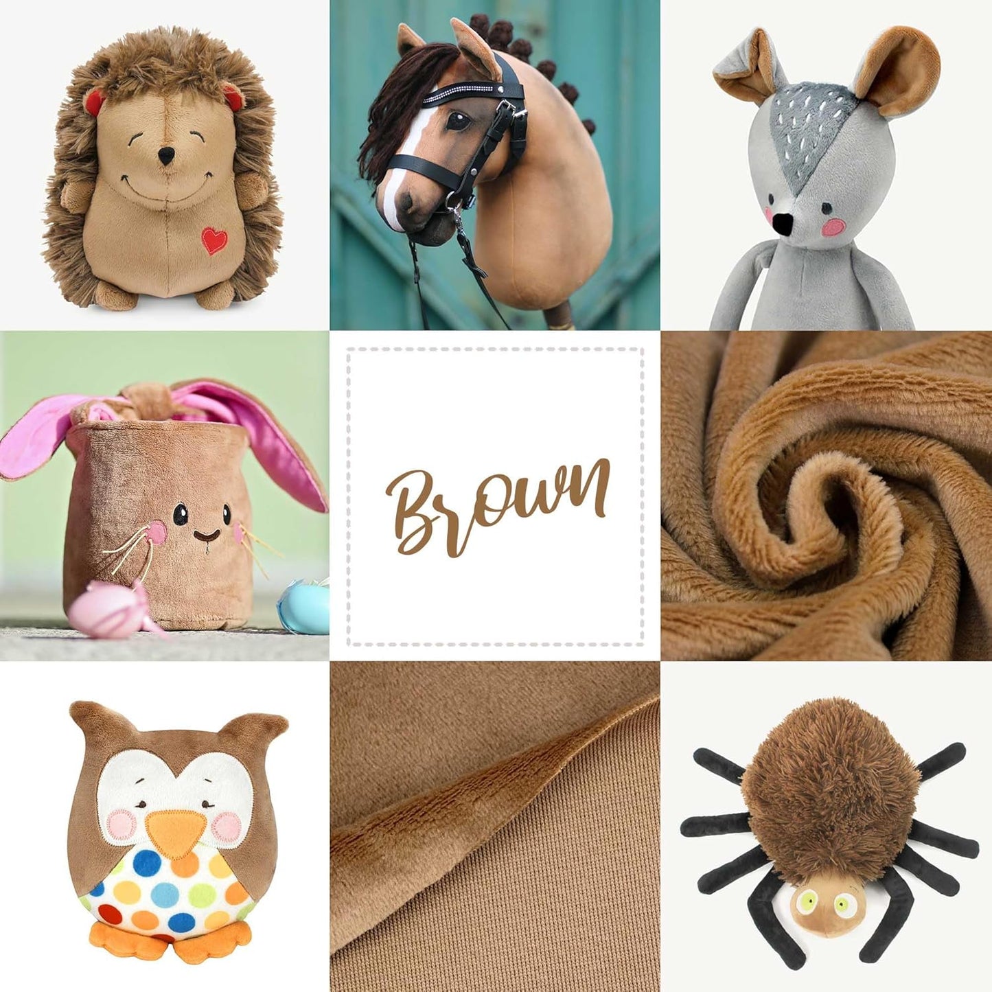 kullaloo Plush Fabric | Solid Brown Minky Fabric for Sewing | Super Soft Cuddle Material | 39.5x29.5 | Plushies, Baby Blankets, Pillows, Dog Beds, Cat Beds, Beanies, Baby Accessories, Apparel & More