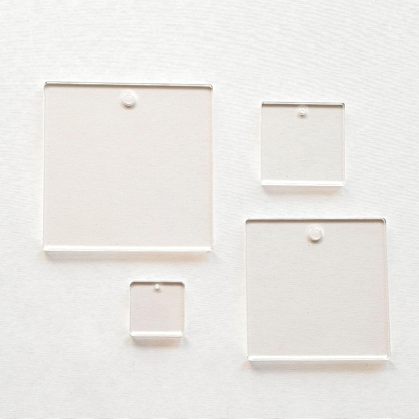 25 Acrylic Square Clear with Hole (Select Size) (1.0")