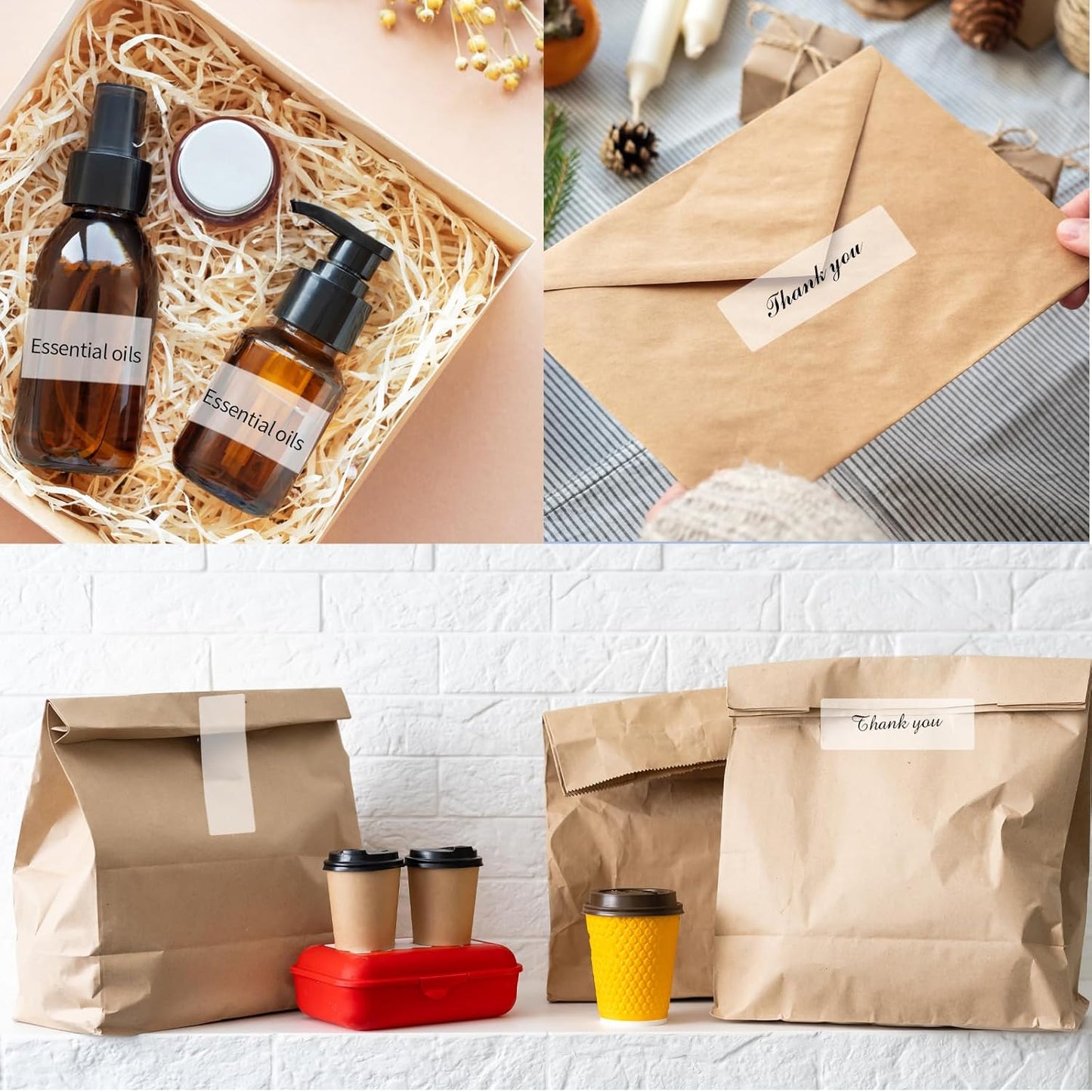 1" x 3" Transparent Thermal Label Stickers,Waterproof Thermal Printer Sticker Labels for Gift Wrapping, Self-Adhesive Name Price Tag DIY Custom Logo Design (500 pcs,Clear)