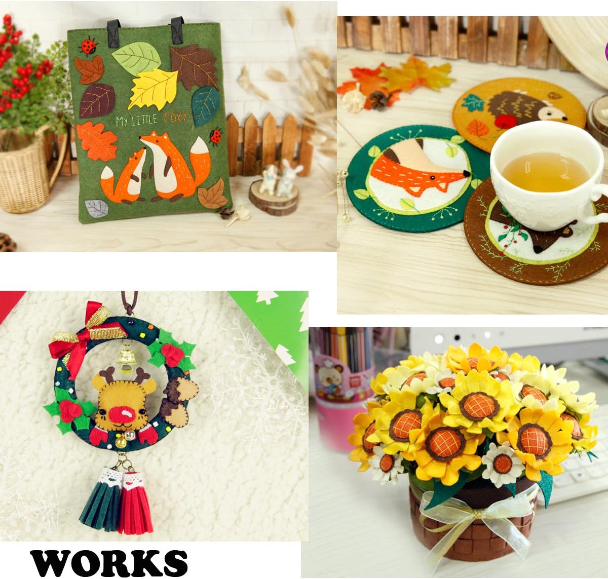 88pcs 4 x 4 inches (10 x 10cm) Assorted Color Mini Felt Fabric Sheets Patchwork Sewing DIY Craft 1mm Thick