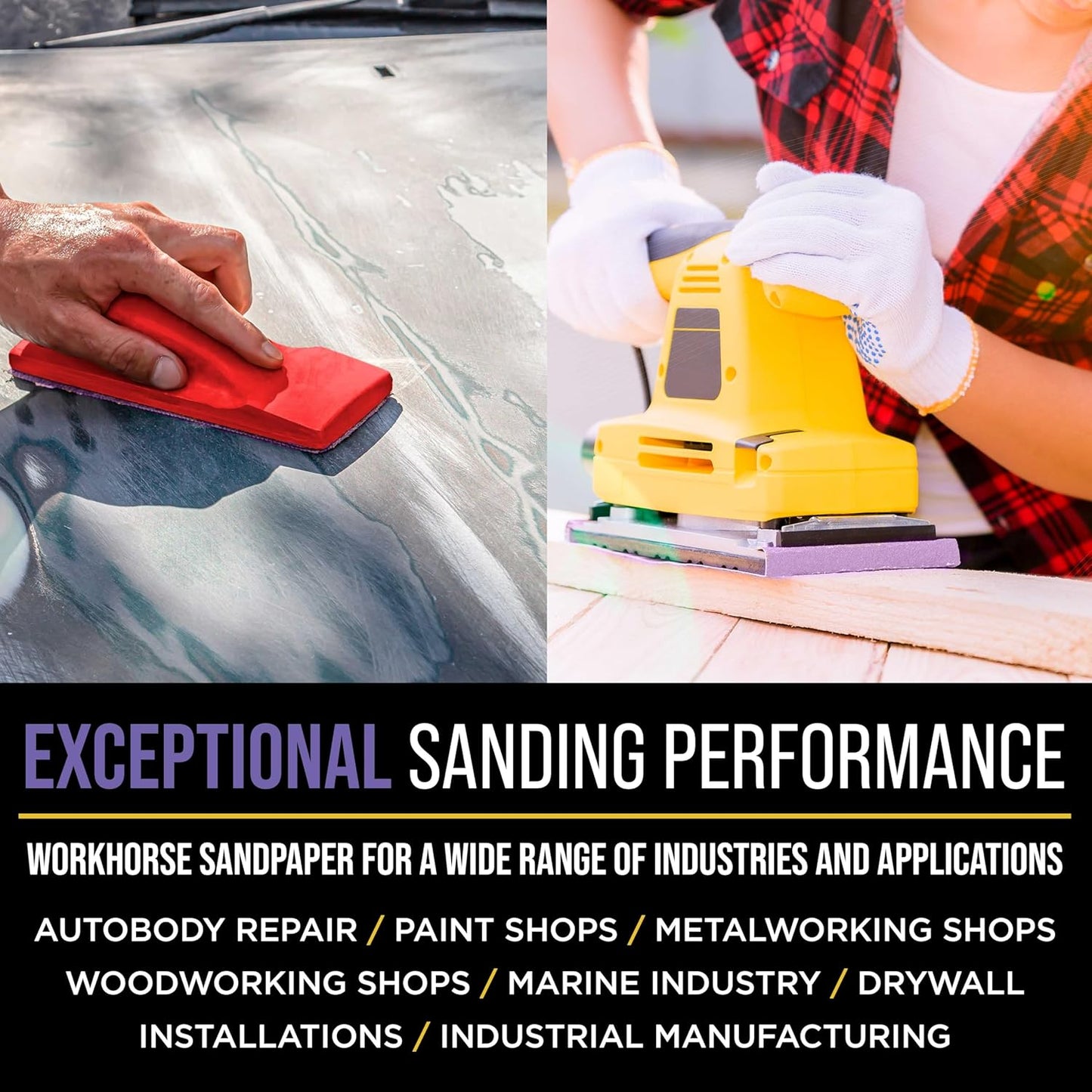 Dura-Gold Premium 220 Grit PSA Purple Film Ceramic Longboard Sandpaper, 2-3/4" Wide Continuous 20 Yard Roll - Self Adhesive Stickyback for Auto & Wood Air File Long Board Sanders, Hand Sanding Blocks