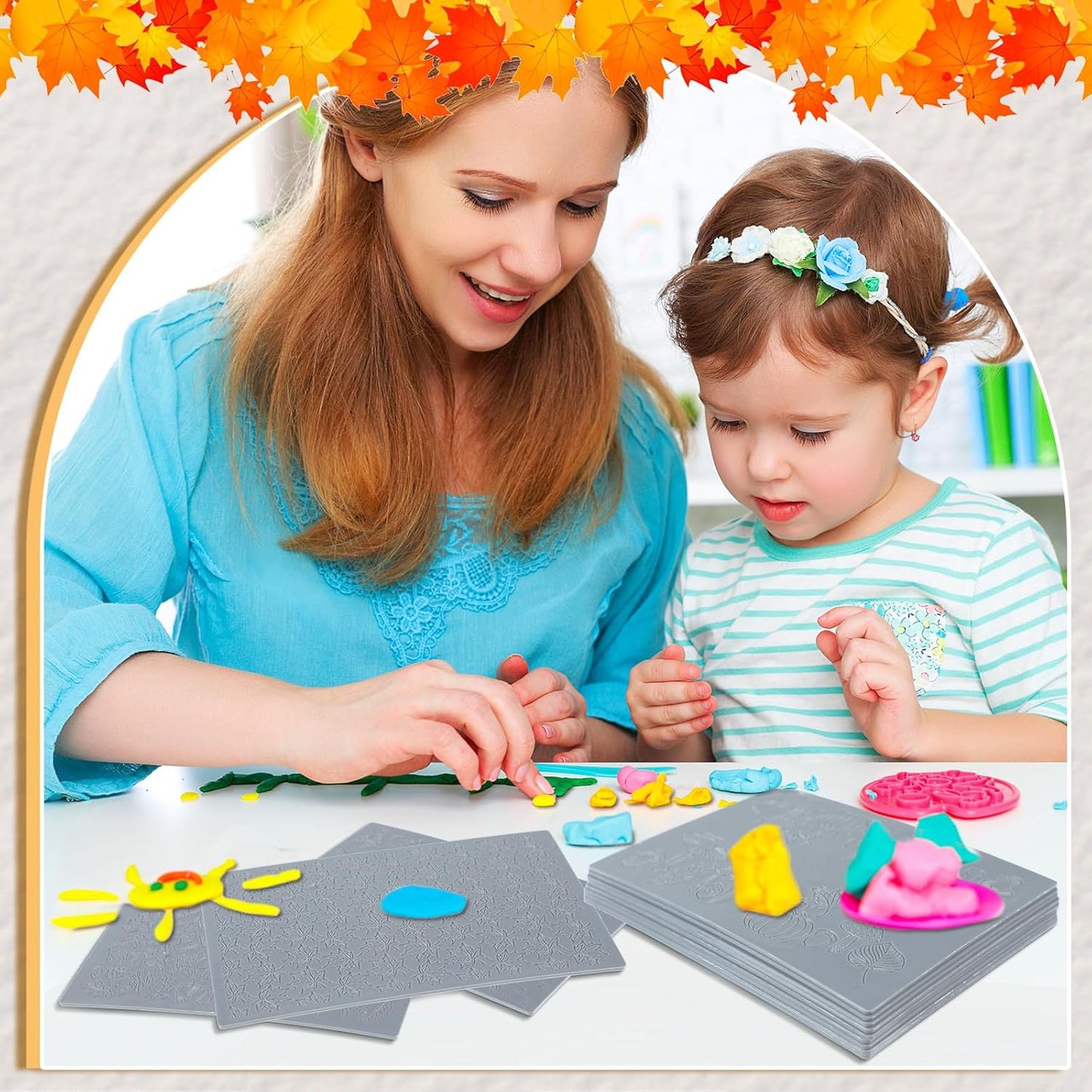 12 Pcs Fall Polymer Clay Texture Sheets Set, Maple Leaves, Pumpkin Miniature Clay Molds Pine Cone Pattern Silicone Polymer Clay Molds for Fall Autumn Thanksgiving Jewelry Earrings Making