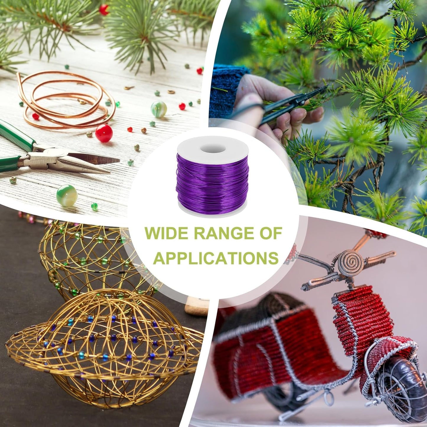 MECCANIXITY 18 Gauge Anodized Aluminum Craft Wire Bendable Bonsai Training Wire 492 Feet 1mm for Sculpting Crafts Wreath Floral Beading Jewelry Making, Purple