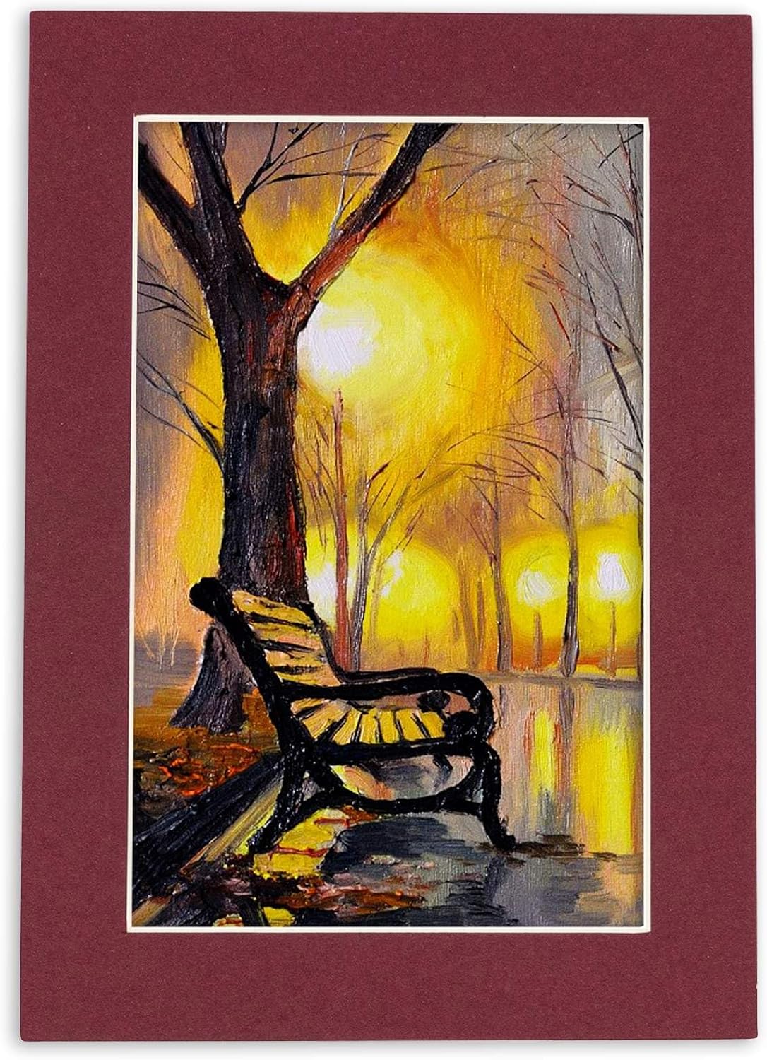 8x10 Mat Bevel Cut for 5x8 Photos - Acid Free Maroon Red Precut Matboard - For Pictures, Photos, Framing - 4-ply Thickness