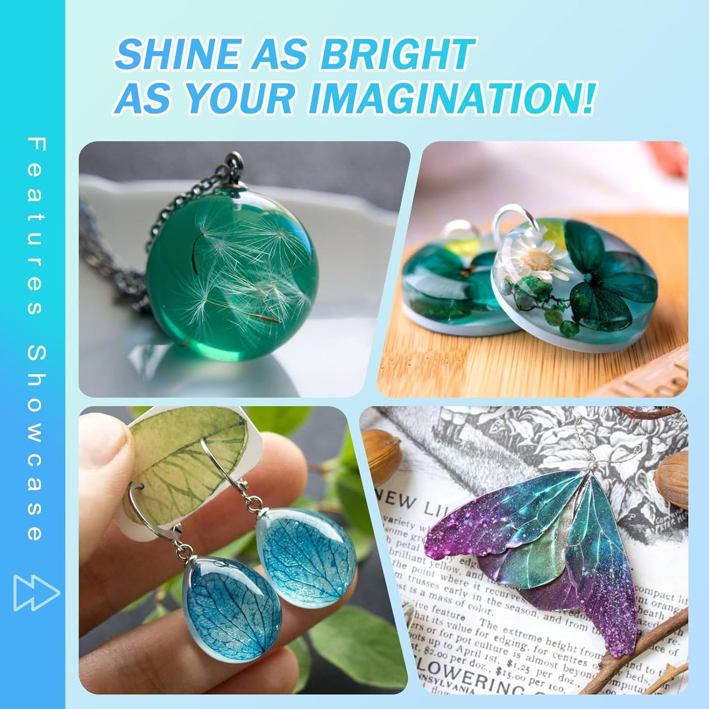 KISREL UV Resin 500g-Upgraded UV Resin Kit, Hard Type Crystal Clear Ultraviolet Curing UV Epoxy Resin for Craft Jewelry Making