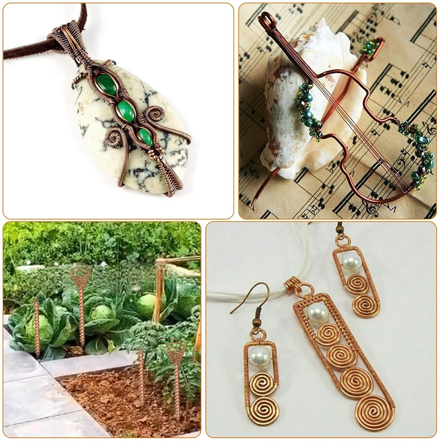 14 Gauge/1.6mm 79 Feet 1 Pound 99.9% Dead Soft Copper Wire for Electroculture Gardening, Jewelry Making, Beading, Science Projects, DIY Artwork