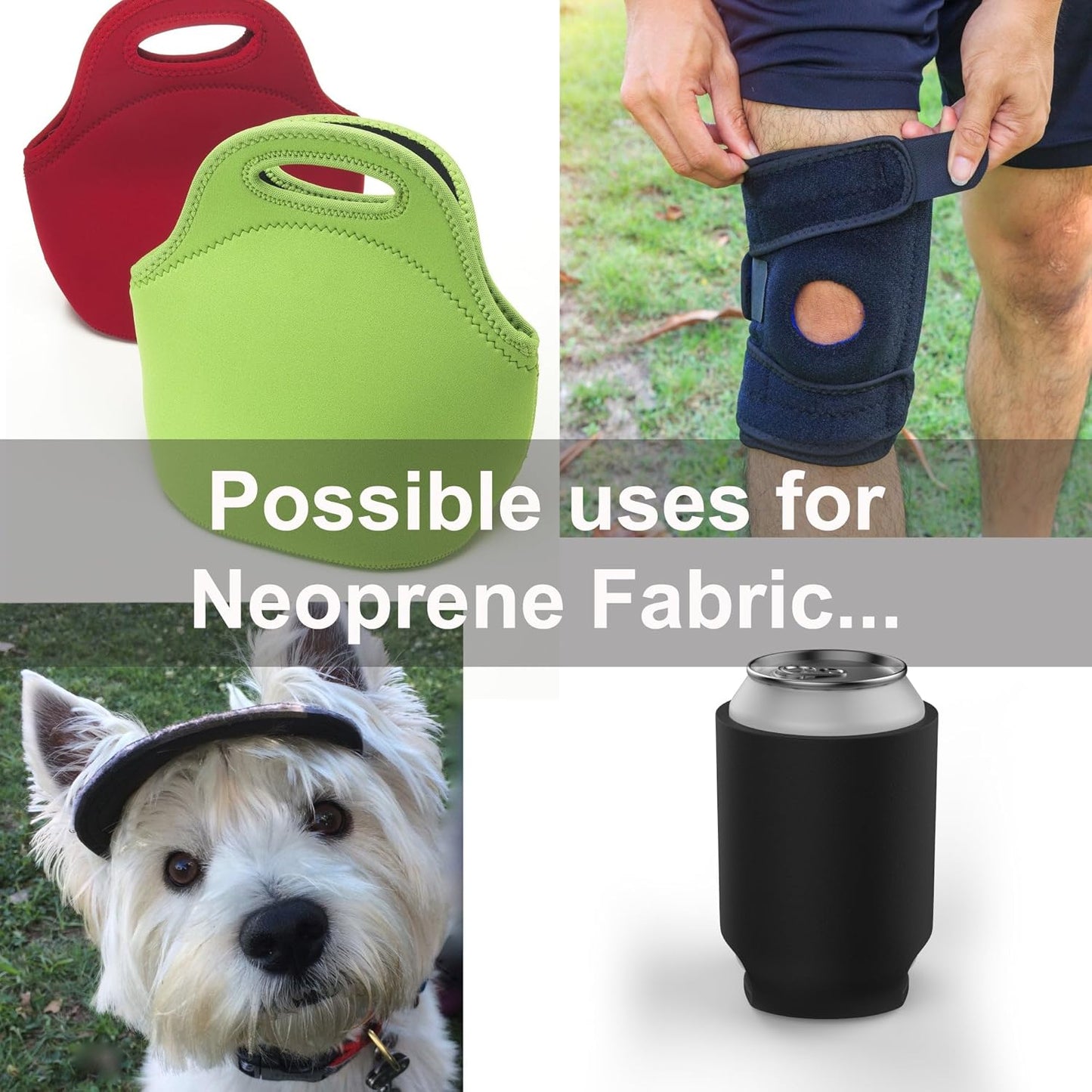 Neoprene Fabric Assortment Sample Patch Sheet Packs for Sewing Material Wetsuit Repair (5 Pack, 1mm Black)