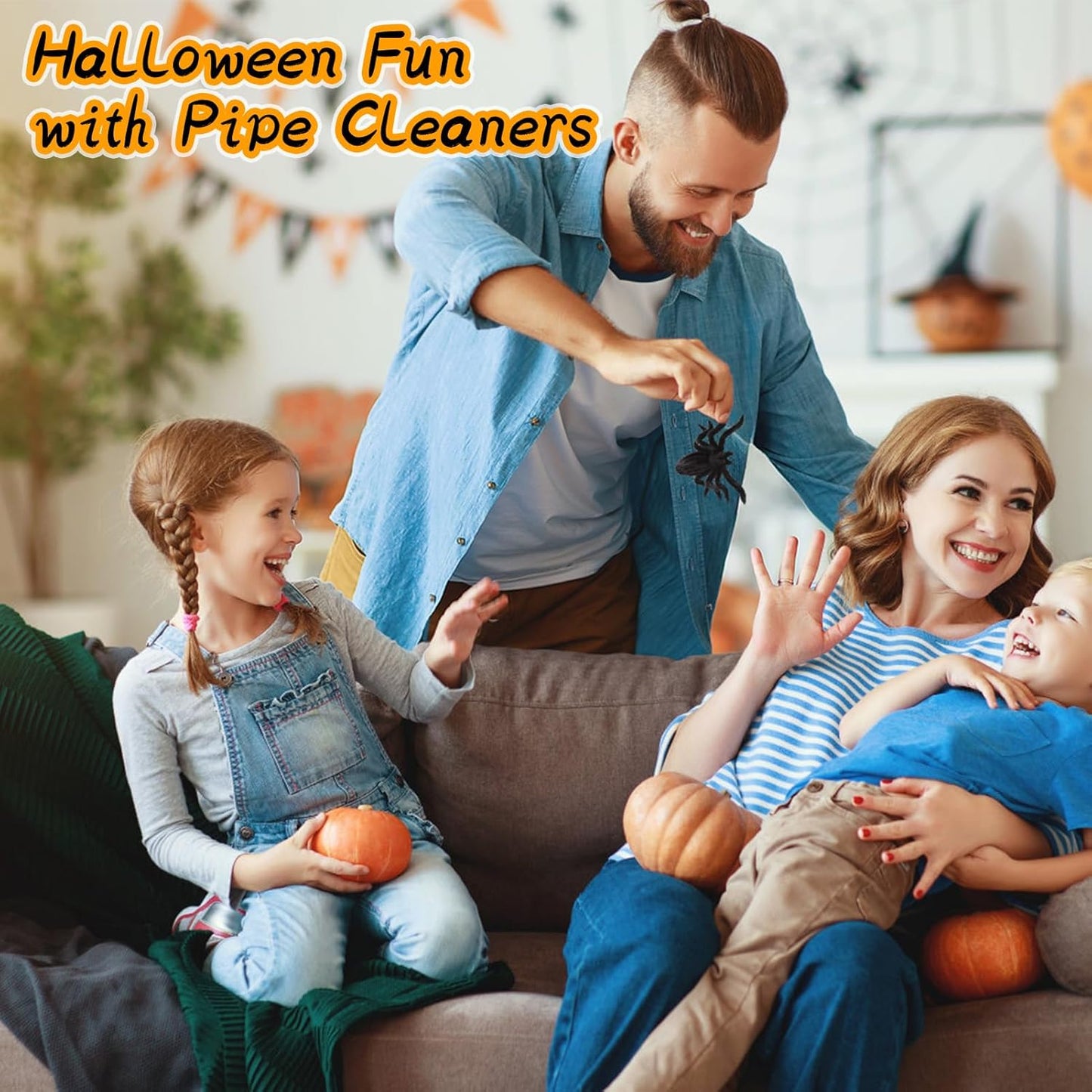 Pipe Cleaners Craft Supplies, Halloween Pipe Cleaners Bulk, 500 Pieces 12 Inch Fuzzy Chenille Stems Sticks Set for Festival Decorations Projects, Creative Arts and Crafts for Kids and Adults