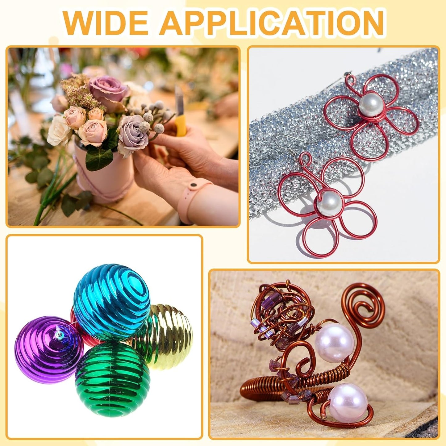 uxcell 18 Gauge / 1mm Anodized Aluminum Wire for Jewelry Craft Making, 102 Feet Bendable Flexible Wire for DIY Home Decor Gardening Sculpture, Rose Red