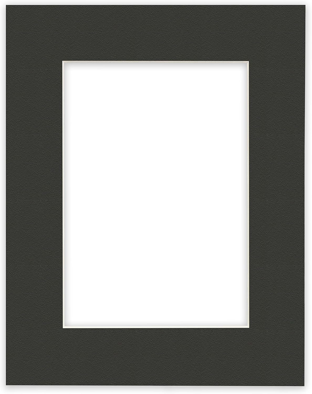 Craig Frames B572 Pre-Cut Mat Board for 5x7 Print, 8.5x11, Pebble Black