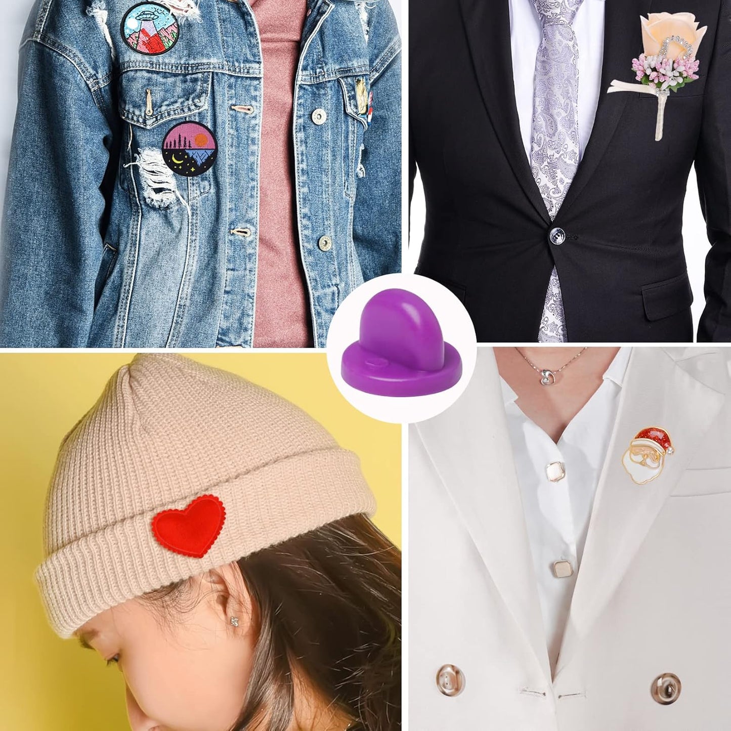 400pcs PVC Rubber Pin Backs Heliltd Butterfly Clutch Pins Tie Tacks Blank Pins for Uniform Badges Backing Holder Clasp Lapel Pin Enamel Pins(200 Sets)