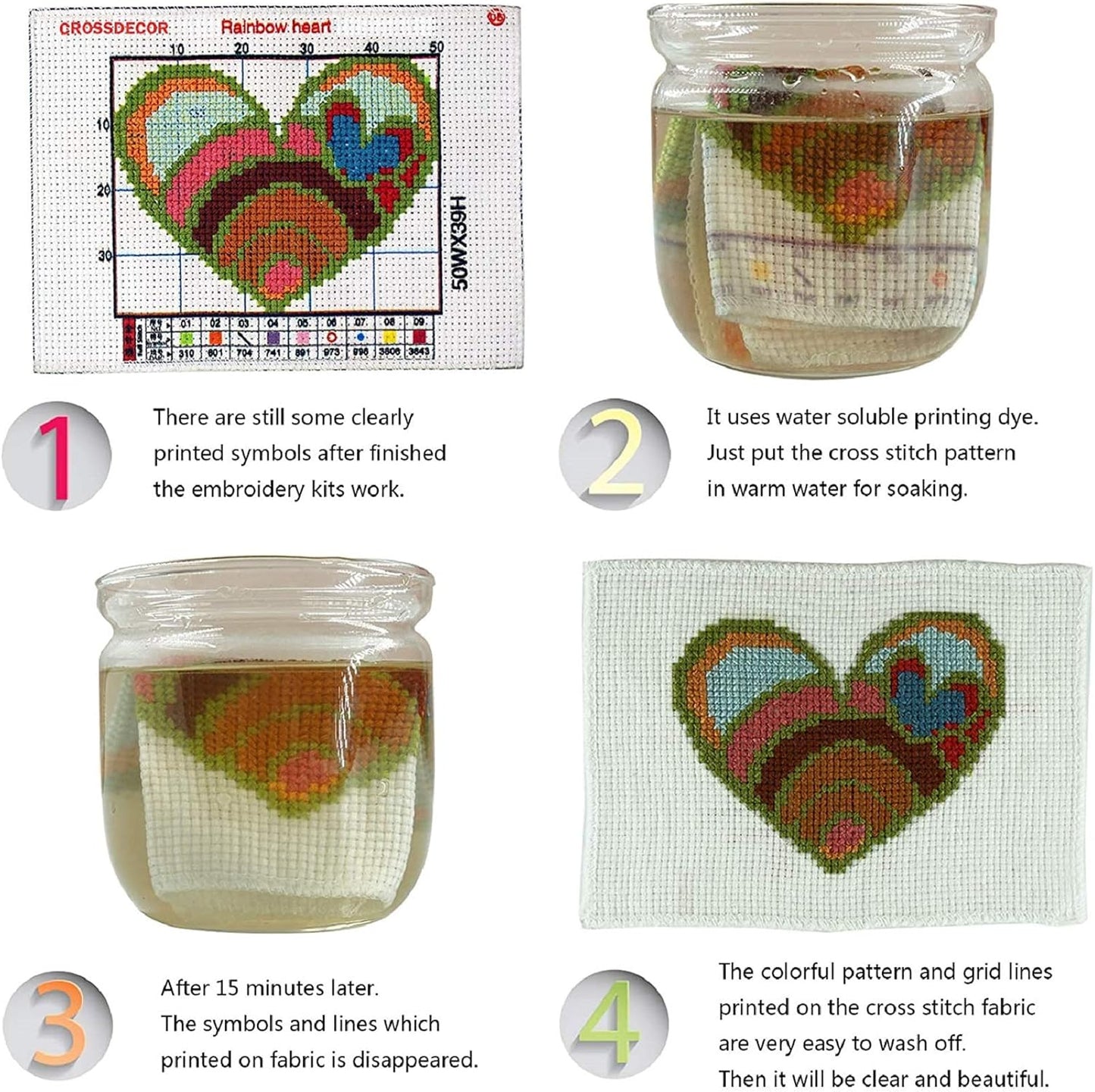 Dimensean Stamped Cross Stitch Kits Full Range of Embroidery Patterns Starter Kits for Beginners Adult or Kids DIY Cross Stitches Needlepoint Kits 11CT-Blue Peacock 18x18 inch