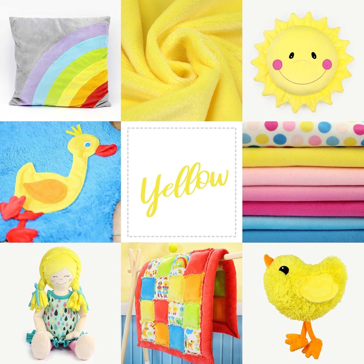 kullaloo Plush Fabric | Solid Yellow Minky Fabric for Sewing | Super Soft Cuddle Material | 39.5x29.5 | Plushies, Baby Blankets, Pillows, Dog Beds, Cat Beds, Beanies, Baby Accessories, Apparel & More