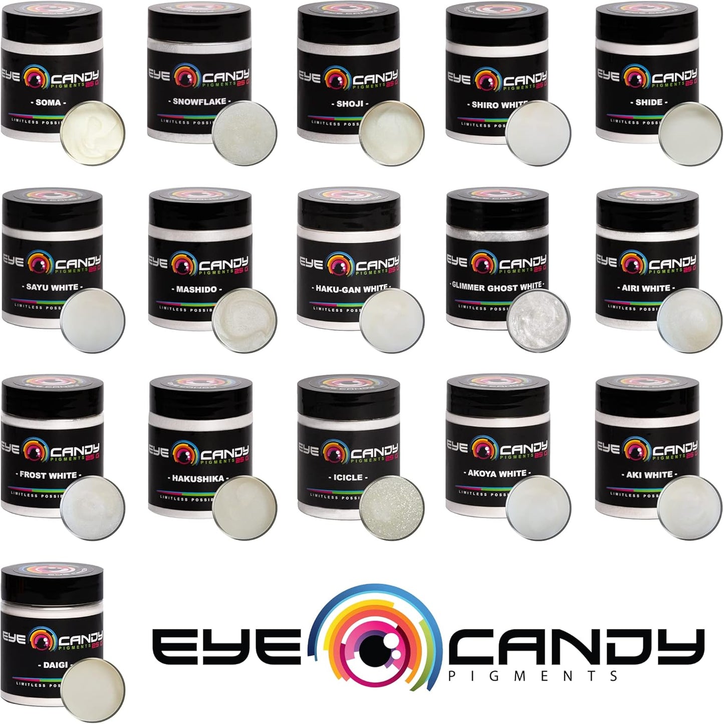 Eye Candy Pigments Premium White Mica Powder - Shide (50gr) - for Epoxy, Resin, Soap, Paint, Woodworking, Acrylic Pouring, Bath Bombs, Fishing Lures - DIY Arts and Crafts Additive