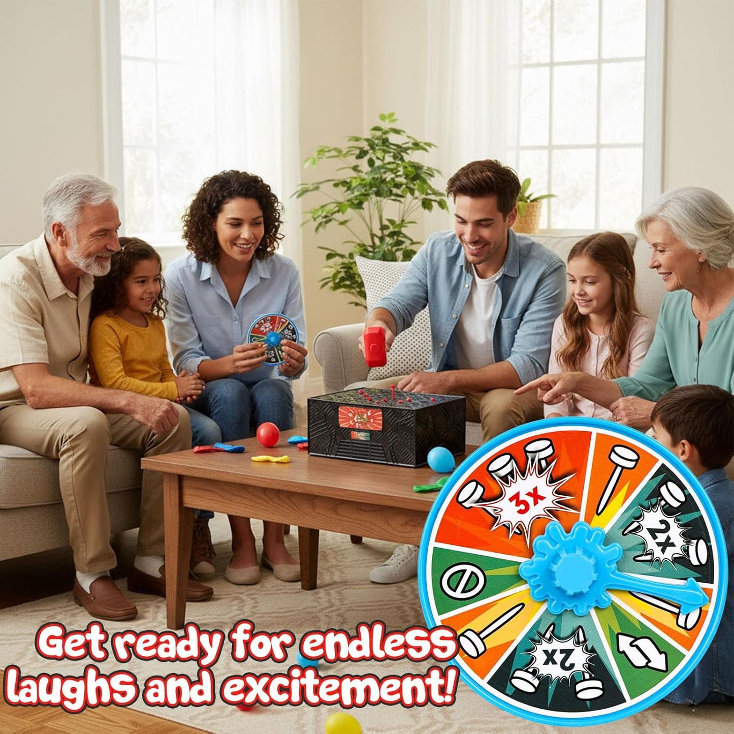 LovesTown Balloon Pop Game, Blast Box Board Games for Family Night Juegos De Mesa Birthday Gifts Party Supplies for Adults and Kids