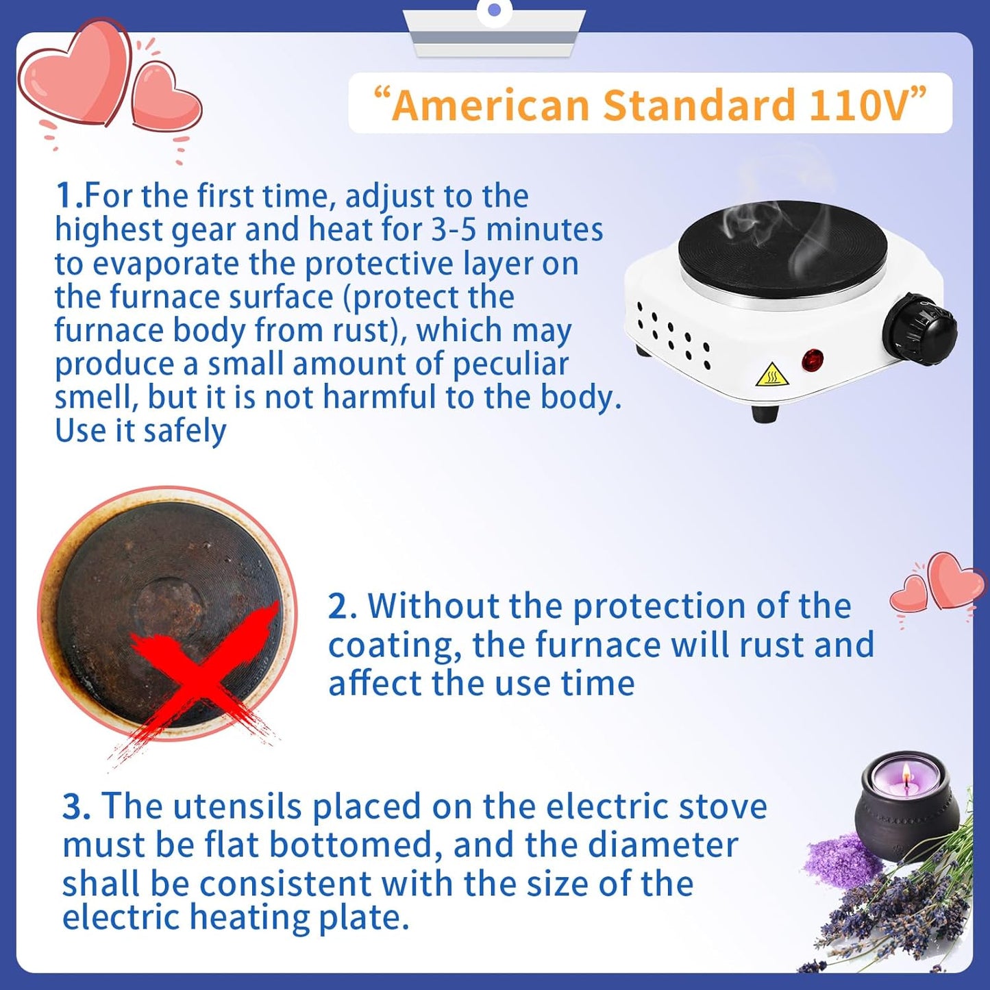 SAEUYVB Candle Making Kit,Candle Making Supplies,Candle Making Kit with Hot Plate,Candle Making Supplies for Beginners with Pouring Pot ,Thermometer and More(White)