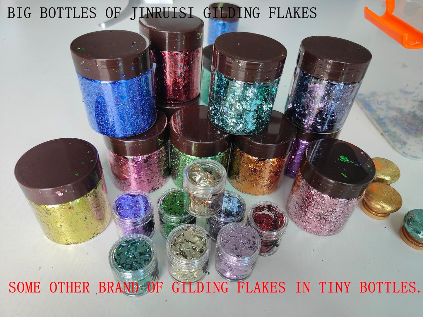 Gilding Flakes,Gold Foil Flakes for Resin,Blue Red Purple Pink Metallic Foil Flakes for Resin Jewelry Making,Nails,Painting Art,Crafts and Slime (Dark Blue)