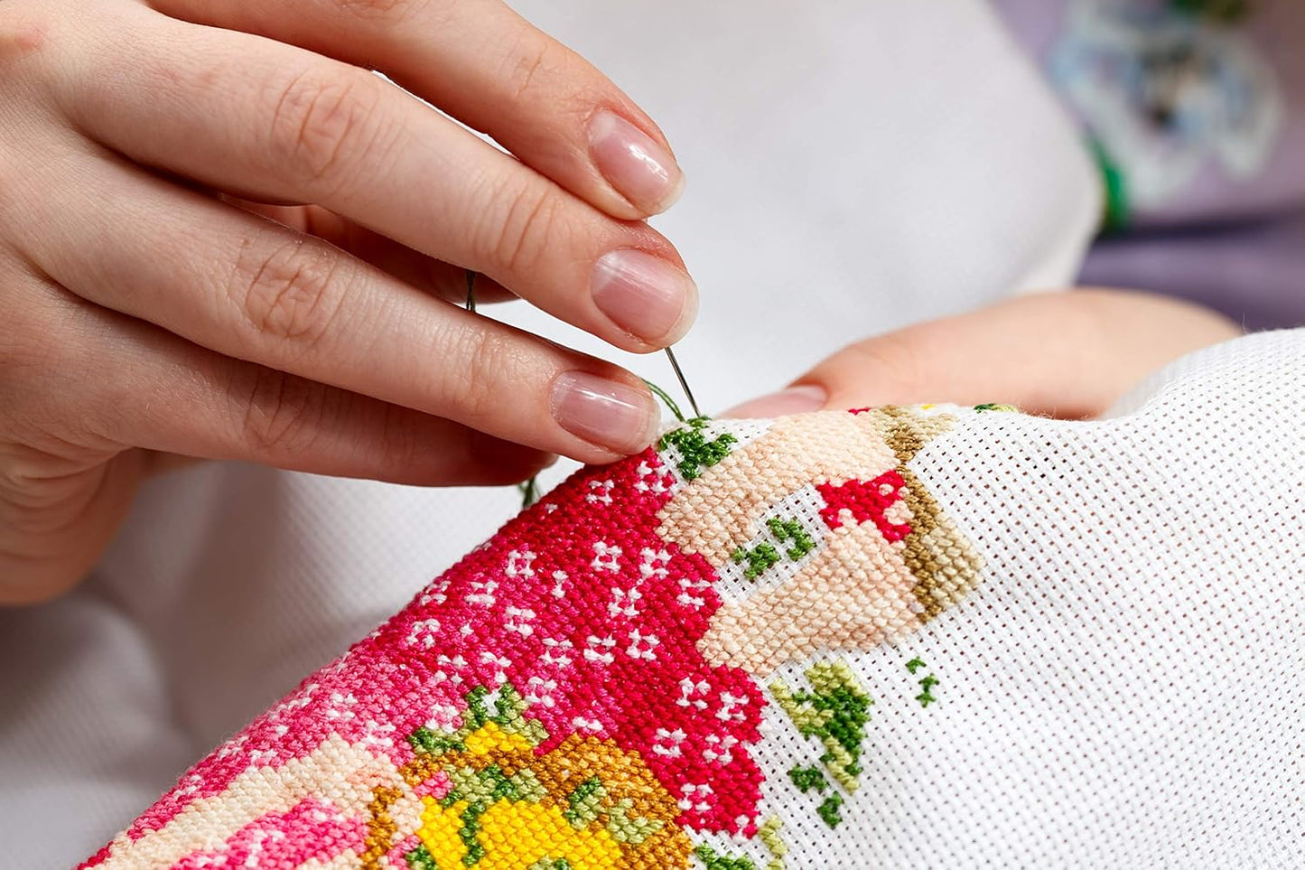CROSSDECOR Cross Stitch Stamped Kits 11CT 13X11 inch Pre-Printed Cross-Stitching Starter Patterns for Beginner Kids or Adults, Embroidery Needlepoint Kits Christmas Bird