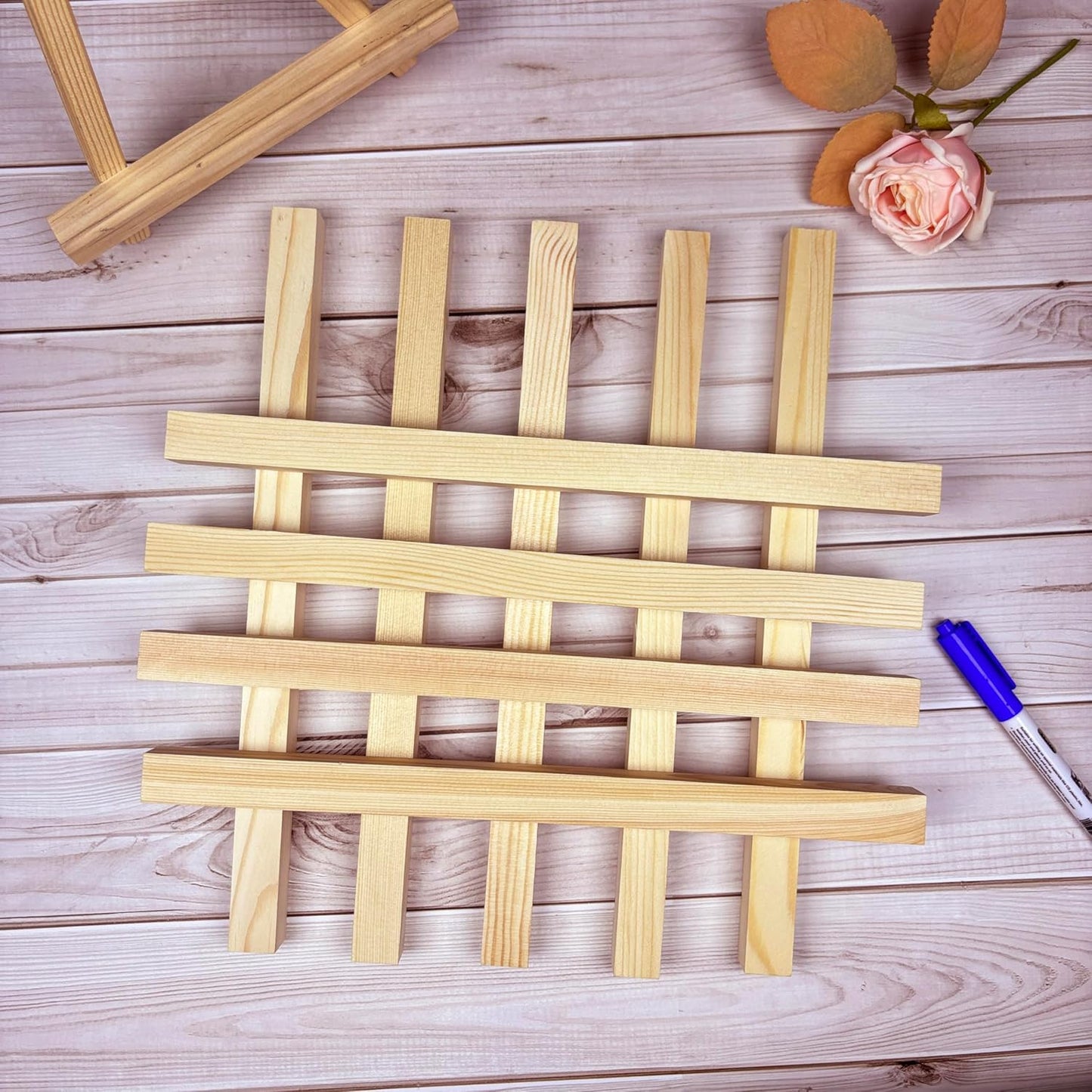 5/8" x 12" Square Wood Dowels Wooden Dowel Rods for Crafting, 10 PCS Square Wood Sticks for Crafts, Unfinished Pine Hardwood Sticks for Woodworking Models Making Dollhouses Miniatures