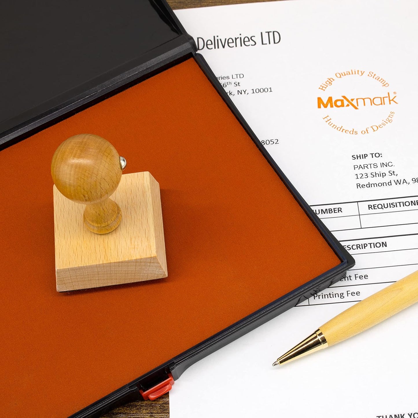 Large Premium Crimson Red Ink Stamp Pad - 5" by 7" - Quality Felt Pad