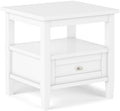SIMPLIHOME Warm Shaker 20" Wide Solid Wood Square End Table in White by SimpliHome