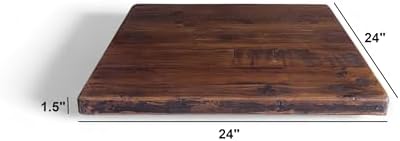 Rustic Reclaimed Wood Dining Table Top, Dark Brown Matte Finish, - Image 2