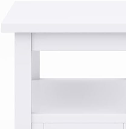 SIMPLIHOME Warm Shaker 14" Wide Solid Wood Square End Table in White - Image 6