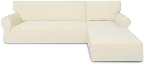 PureFit Stretch Sectional Couch Covers 2 pcs Non Slip L Shape Sofa Cover by PureFit