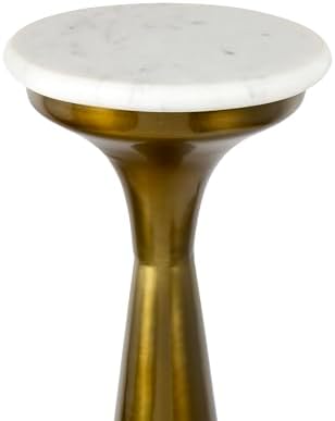 JONATHAN Y Oliver 8" Round Marble Pedestal Drink Table - Image 6