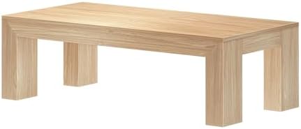 Plank+Beam Modern Coffee Table, 48 Inch, Rectangular, Blonde Wirebrush - Image 4