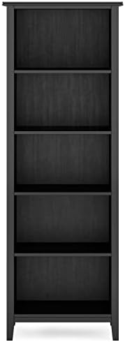 SIMPLIHOME Artisan TV Stand and Bookcase in Black - Image 5